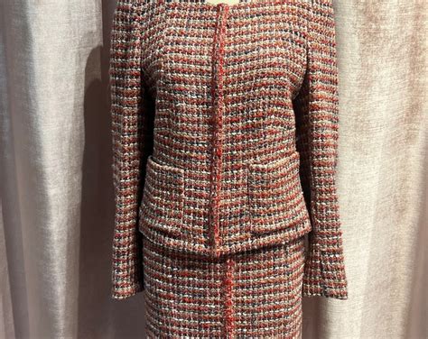 suit chanel sale|vintage chanel tweed suit.